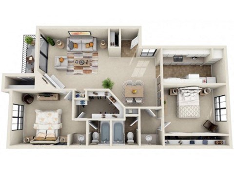 a floor plan of a 1 bedroom apartment